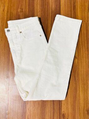 Gap Straight Leg High Rise White Jeans